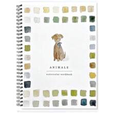 Caderno de aquarela para iniciantes, projetos de pintura simples, ótimo para flores, penas e animais, para acalmar, tranquilizar e inspirar os amantes da pintura. Caderno de aquarela para materiais escolares, volta às aulas.