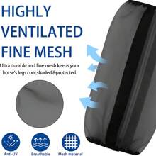 4pcs Set: Fine Mesh Fly Boots, Loose-Fitting & Anti-Slip Horse Fly Boots, Comfortable Tight-Fitting Horse Leggings, Greatly Reducing Horse Disturbance And Improving Breathability
