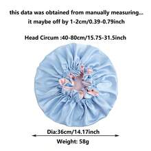 Reversible Satin Shower Cap, Smooth European-Style Sleeping Cap With Lace, Bathing Cap To Protect Hair And Prevent Hair Loss - Champagne - View 10