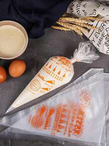 1set Of 50pcs Disposable Pastry Bag, Chinese Character Print Piping Bag For Baking - Multicolor - View 7