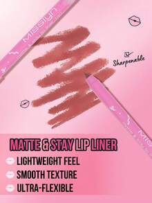 Set de belleza para labios MISSLYN de 4 piezas, que incluye: Bálsamo labial de crema mantecosa, Barra de labios cremosa, Perfilador de labios mate y duradero, Perfilador de labios mate y duradero, Aceite labial en brillo labial, Aceite labial en cuidado labial