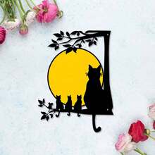 彩色金属铁艺四件套猫咪墙面艺术装饰，适用于客厅、沙发背景、餐厅、走廊