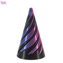1/2/4 piezas Juguetes de descompresión en espiral impresos en 3D, Cono imposible, Juguetes de transferencia piramidal, Decoración de escritorio de ilusión de línea de vórtice mini, Regalos, Aliviar la ansiedad, Versión que brilla en la oscuridad requiere carga con luz solar, Color arcoíris y brillo aleatorio