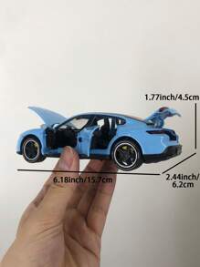 ESCBBXX 1pc Zinc Alloy Die-Cast Exterior Sports Car Model Toy, 6.18"L X 2.44"W X 1.77"H, 1:32 Scale Realistic Miniature, Detailed Interior, Rolling Tires, Openable Doors & Hood, Sound & Light Effect, Suitable As Boys, Children Gift, Collection