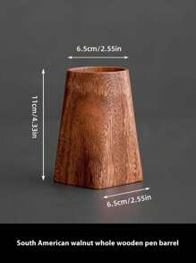 1pc Solid Walnut Wood Retro Storage Bucket, Tea Accessories Container, Pen Holder, Modern Minimalist Wooden Office Desk Stationery Organizer, Handmade Walnut Wood, Color And Size May Vary, Back To School