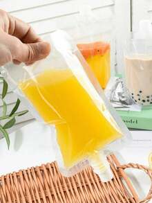 1/5/10/11/20/30個透明可重複使用飲料袋，水瓶套袋，塑膠果汁袋，便利飲用水袋，可密封且便攜，適合旅行與學校用品中的果汁和冷飲 - 彩色 - 查看 2
