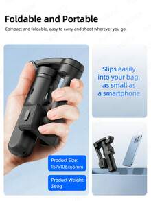 TOKQI 3-Axis Gimbal Stabilizer, AI Face Tracking Handheld Selfie Stick Tripod For Smartphones, With Adjustable LED Fill Light And Magnetic Remote Control, Anti-Shake For Photography, Videography, Vlogging, Live Streaming - Multicolor - View 10