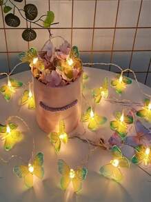 1pc Romantic 3D Butterfly LED Fairy Light, Artistic Decorative Butterfly Animal Theme, Battery Powered, Perfect For Valentine's Day Decor, Ideal Birthday Gift, Wedding Decoration, Suitable For Indoor Home & Outdoor Garden, Bedroom, Park, Festival Party Ambience Lighting, Wedding Table Center Piece, Thanksgiving, New Year, Floral Arrangement, 59/118ft, For Flowers, Gifts And Decor, Dreamlike Ambiance