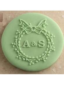 Customize Text With 2 Cookies Cake Decorations Halloween And Christmas DIY Cutters Sugar Cake Templates Wedding Clay Fondant Embosser Name Cake Mold Handmade Cookie/Biscuit Embosser Stamp