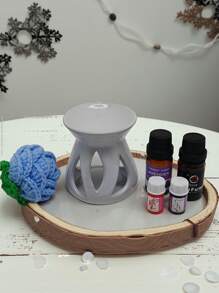 1 pieza de quemador de incienso de cerámica hechoamano de tres folias, estilo japonés, calentador de aceites esenciales, decoración y regalo