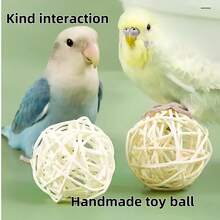 5pcs Parrot Chew Natural Wooden Rattan Ball Intelligence Development Interactive Toys, Assorted Color - Multicolor - View 2