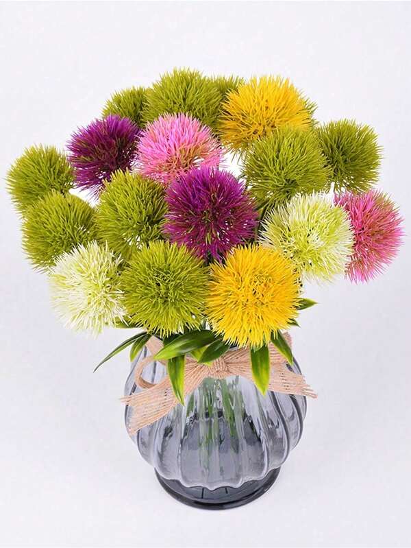3/5/120PCS Artificial Plants Plastics Dandelion Silk Fake Flowers For Autumn Decorations Wedding Vase For Home Dining Room Bedroom Decorations, Festival Birthday Party Accessories, Outdoor Garden Decorations