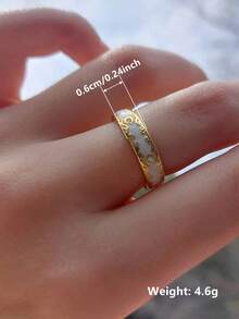 1 Peça Anel Encantador Incrustado de Cubic Zircônia, Adequado para Mulheres, Pode Ser Usado em Casamentos, Noivados, Dia dos Namorados e Outras Ocasiões - 1# - Visão 3
