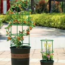 8pcs Adjustable Plastic Plant Cages - Flexible Garden Plant Support Frameworks For Indoor And Outdoor Use