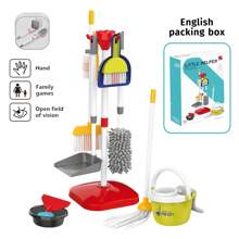 قطعة واحدة من حقيبة أدوات نظافة صغيرة محمولة ، لعبة لعبة تنظيف مريحة ، هدية لعبة ، البطاريات غير مشمولة