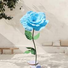 Giant Flowers For Decoration Artificial Peony Flower Head Large Fake Flower For Background Wedding Stage Party Decor - 藍色 - 查看 6