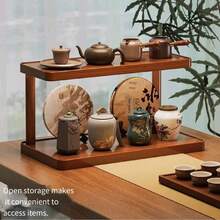 Tabletop Tea Cup Storage Rack, Small Chinese Style Teapot Display Stand, Ceramic Artware Holder
