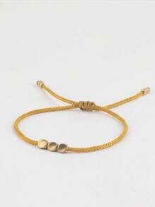 1 Stück einstellbares Armband mit Kupferperle, Glücksarmband, geeignet für Damen Alltag und Urlaub