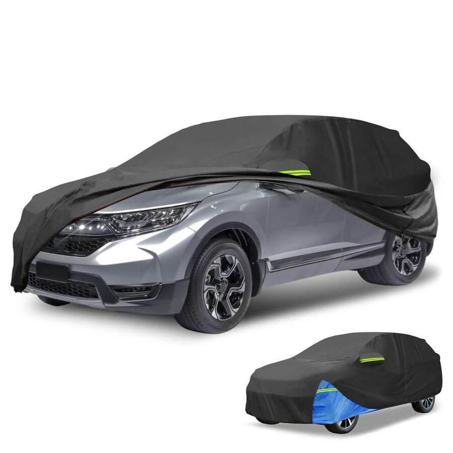 Car Cover Waterproof All Weather 210D, UV Sun Rain Protection, With Left Side Zipper - Black Blue for CRV - View 1