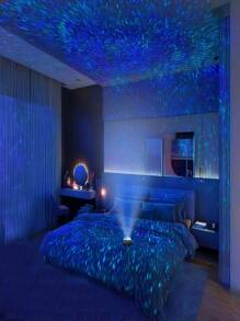 1 pièce Veilleuse à effet d'eau ondulante - Alimentée par USB, lumière étoilée multifonctionnelle, convient pour la décoration de la chambre à coucher et du salon, créant une atmosphère romantique - un cadeau inoubliable pour Noël, la Saint-Valentin, les mariages et les anniversaires