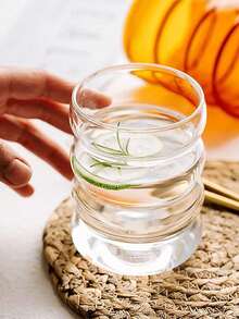 1pc 350ml Caterpillar Glass Cup, 350ml High Borosilicate Glass Water Cup, Iced Coffee Cup, Suitable For Beverages Like Juice, Milk, Tea, All-Season Drinking Glass, Can Be Used As A Gift (Straw Not Included). Ideal For Daily Use, Coffee And Tea Moments. - Multicolor - View 12