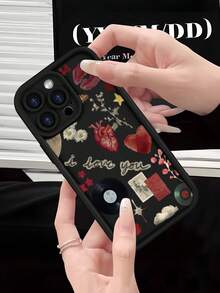 Fashionable Retro - Pop Culture Collage Pattern Design Phone Case: Popular, Personalized Soft - Touch Ultimate Grip, Waterproof & Durable, Dirt - Resistant Stylish Bumper Cover With Camera Protection. Perfect Gift For Easter Day, Christmas, Halloween. Compatible With For IPhone 16/16Plus/16Pro/16ProMax, 15, 14, 13, 12, 11 Series And More. - Black - View 4