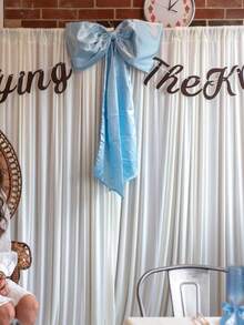 Guirnalda con gran lazo de cinta, guirnalda decorativa con gran lazo pomposo para colgar en pared como decoración para fiesta de soltera, cumpleaños, baby shower, boda, despedida de soltera