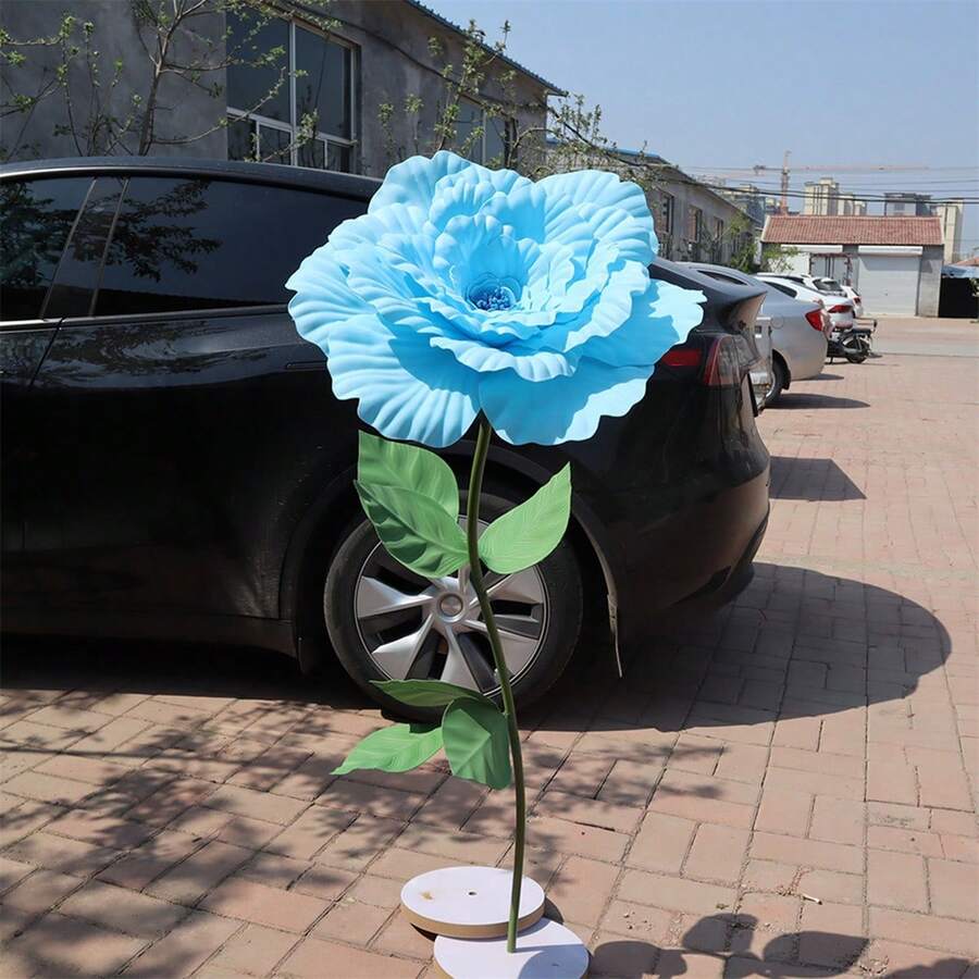 Giant Flowers For Decoration Artificial Peony Flower Head Large Fake Flower For Background Wedding Stage Party Decor - 藍色 - 查看 1