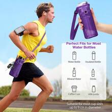 Poche en maille pour bouteille d'eau et téléphone portable. Sac de rangement portable pour tasse d'eau. Porte-bouteille d'eau avec sangle d'épaule réglable - Parfait pour la plage, l'extérieur, le sport, la randonnée, l'escalade, les accessoires de camping. Sacs essentiels de voyage, sacs de plage, sacs fourre-tout, sacs de maquillage, sacs de voyage d'été