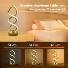 1 Stück kreative doppelhelix-Schreibtischlampe, Aluminiumlegierung Textur Kleine Tischlampe, 3 Farben dimmbar, geeignet für Büro, Schlafzimmer, Wohnzimmer Dekoration, USB betrieben, Urlaubsgeschenk zu Weihnachten, Halloween