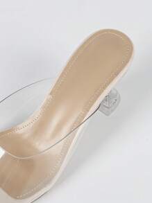 Nouvelles chaussures à talons mi-hauts européennes et américaines au style britannique, avec une pointe carrée, une bouche ronde, confortable et simple. Talons transparents en PC, chaussures de travail casual avec Glissant, en matériau léger TPU, beige/ton chaud, convenant au printemps, à l'été, à l'automne, aux occasions sociales, au style de rue, à toutes les saisons, sandales élégantes, pour l'extérieur, mignonne, pour la boîte de nuit, le mariage, les vacances