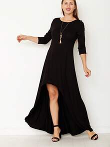 Boho Retro Vintage  Solid  Grey Color Block Color Sleeveless Grey Maxi Dress Racer | S-3X - 黑色 - 查看 1