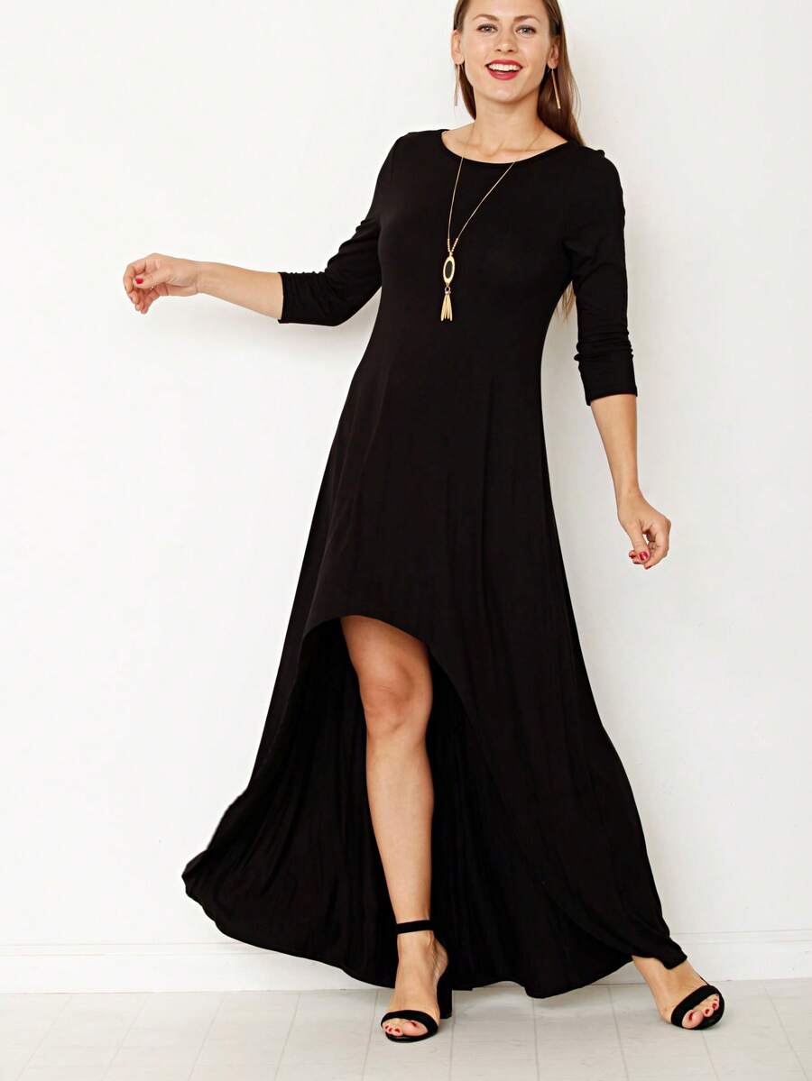 Boho Retro Vintage Solid Grey Color Block Color Sleeveless Grey Maxi Dress Racer | S-3X - 黑色 - 查看 1