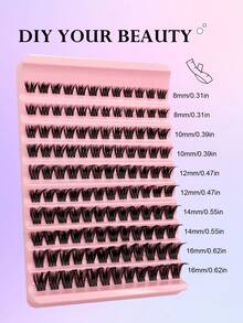 Asiteo 120pcs D-Curl Fluffy Cluster False Eyelashes, Natural Soft Faux Mink Lashes, Individual Lash Extensions - DIY Cluster Lashes At Home, Lengthening & Volumizing, Reusable, Suitable For Holidays And Parties - Black - View 6
