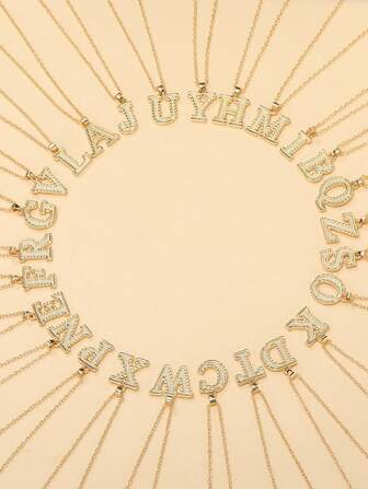 1 stuk ketting met hoofdletters en letters, gouden hanger van A tot Z, ideaal cadeau, geschikt voor dagelijks gebruik