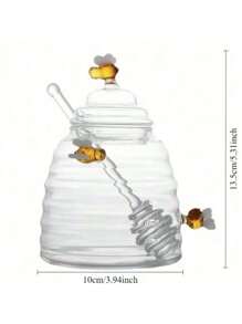 1 pièce Cuillère à miel, bâtonnet mélangeur en verre à long manche pour le café, la confiture, outil idéal de cuillère à miel
