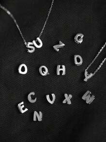 Collier avec 26 lettres de l'alphabet en argent sterling S925, collier à chaîne claviculaire pour femmes