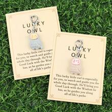 1 件迷人猫头鹰钥匙扣，带励志卡片，可爱树脂动物钥匙扣，适用于钱包、背包和汽车，可爱的迷你纪念品礼物，非常适合生日、婚礼、周年纪念、特殊励志代币汽车配件哥特 Y2k
