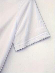 Camiseta colorida con estampado floral navideño, top casual de manga corta y cuello redondo para mujer. - Blanco - Ver 5