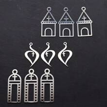 Set de 3 piezas de encantadores colgantes de acero inoxidable con forma de seta, ideales para hacer manualidades, aretes y collares