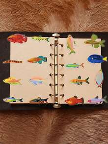 1 包彩色热带鱼贴纸套装、行李箱笔记本电脑日记本吉他装饰贴纸、卡通涂鸦系列学校用品、返校 - 彩色 - 查看 5