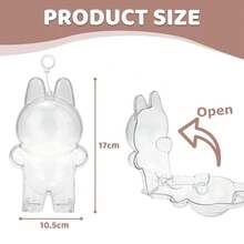 Mrltau Protective Keychain For Labubu Have A Seat, Transparent PVC Case For Labubu Doll, Easy Installation, Modern , Protect Your Cute Doll - White - View 8