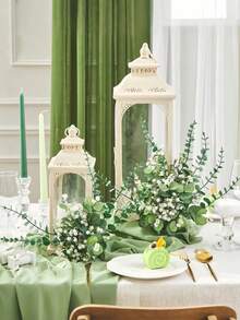 10/16/26/40/55/70/85/110/135Pcs Mixed Set Of Artificial Eucalyptus Leaf Stems, False Silver Dollar Eucalyptus Leaf Stems And Artificial Baby Breathing Flower Bulk False Leaves - Realistic And Durable False Green For Home Decoration - Baby's Breath - View 8