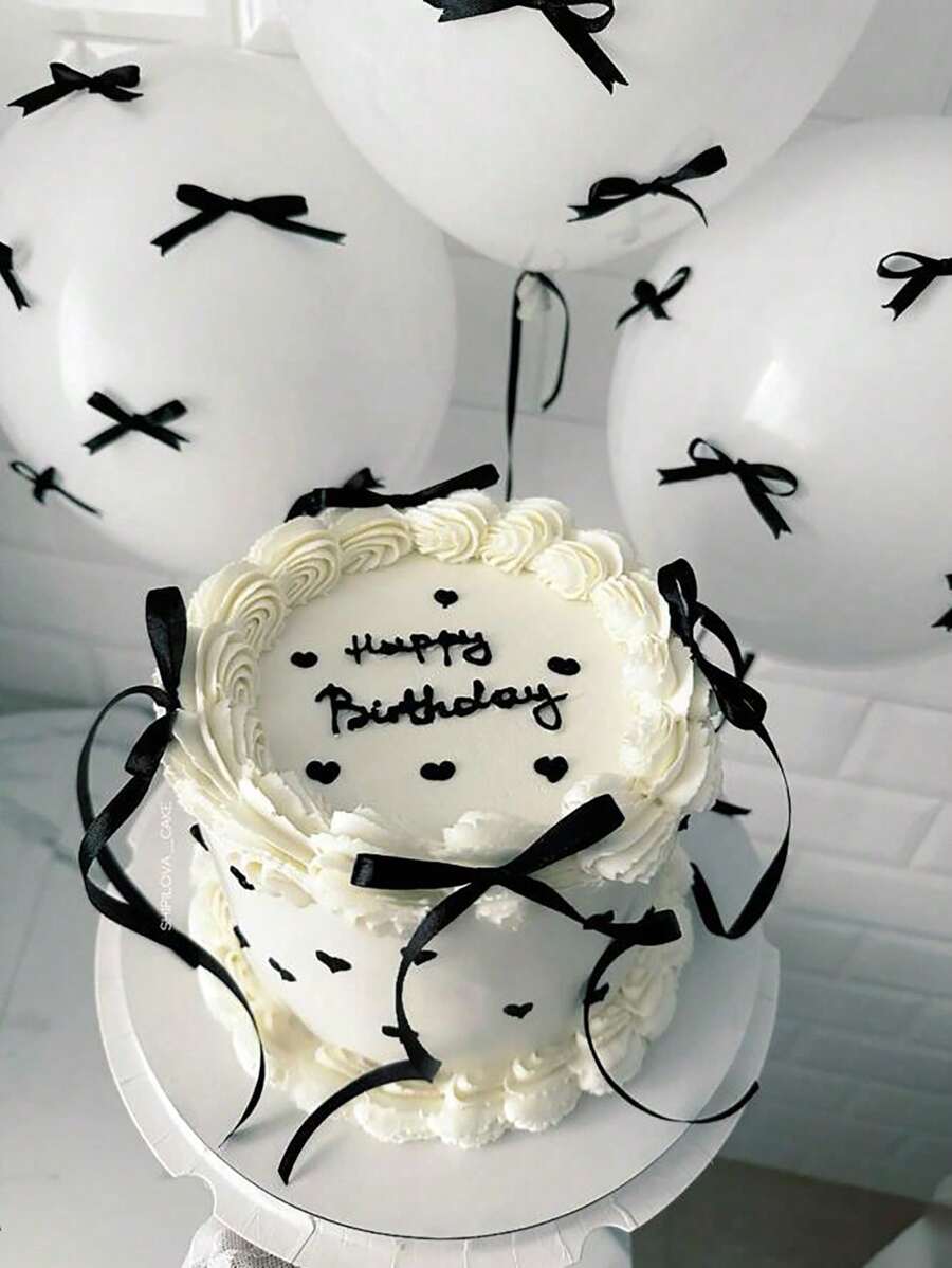 Black Bow Cake Decorations Simple Decorative Bow Home Decoration Accessories, Suitable For Home Decoration, Wedding, Party, Mother's Day Decoration, Graduation Season Decoration, Candlelight Dinner, Holiday Gift Decoration, Cake Dessert Baking Decoration