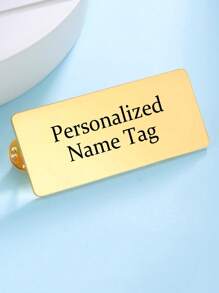 1 Edelstahl Quadratische Namens-Lasergravur Anstecknadel Geschäftsstil einfaches Anzug-Accessoire personalisiertes Urlaubsandenken Geschenk für Vater und Ehemann