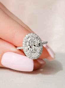 1 Stück Mode Glitzer 1 Karat birnenförmiger Verlobungsring aus Zirkonia, Hochzeitsband für Frauen und Mädchen, 925er Sterling Silber Versprechen Ring, Ewigkeitsring, hochwertiger Schmuck Geschenk für Damen