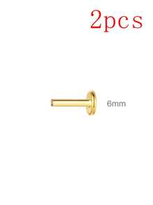 1pair Flat Back Earring Accessories 925 Sterling Silver Earring For Women 5Mm/6Mm Rod Minimalist Gift For Her Wedding Party Fine Jewelry