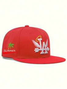 2024 New Letter Wing Pattern Side Coconut Tree Embroidery Fashion High Quality Snapback Men's Versatile Casual Baseball Hat Personalized Hip Hop Caps, School