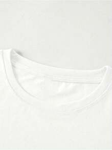 Plus Size Men's Casual Compass & Eagle Graphic Print Round Neck Short Sleeve T-Shirt, Summer