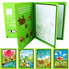 Libro mágico de agua con bolígrafo para niños - Cuaderno de acuarela reutilizable para el aprendizaje temprano y la diversión creativa, con ilustraciones coloridas, ideal para niños y preescolares, juguetes de agua